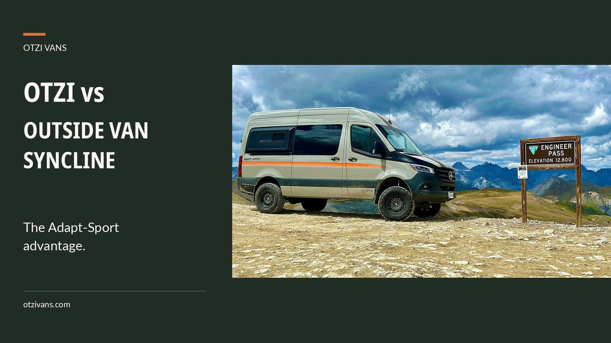 Otzi vs Outside Van Syncline: The Adapt-Sport advantage. Actual Otzi van photographed at Engineer Pass.