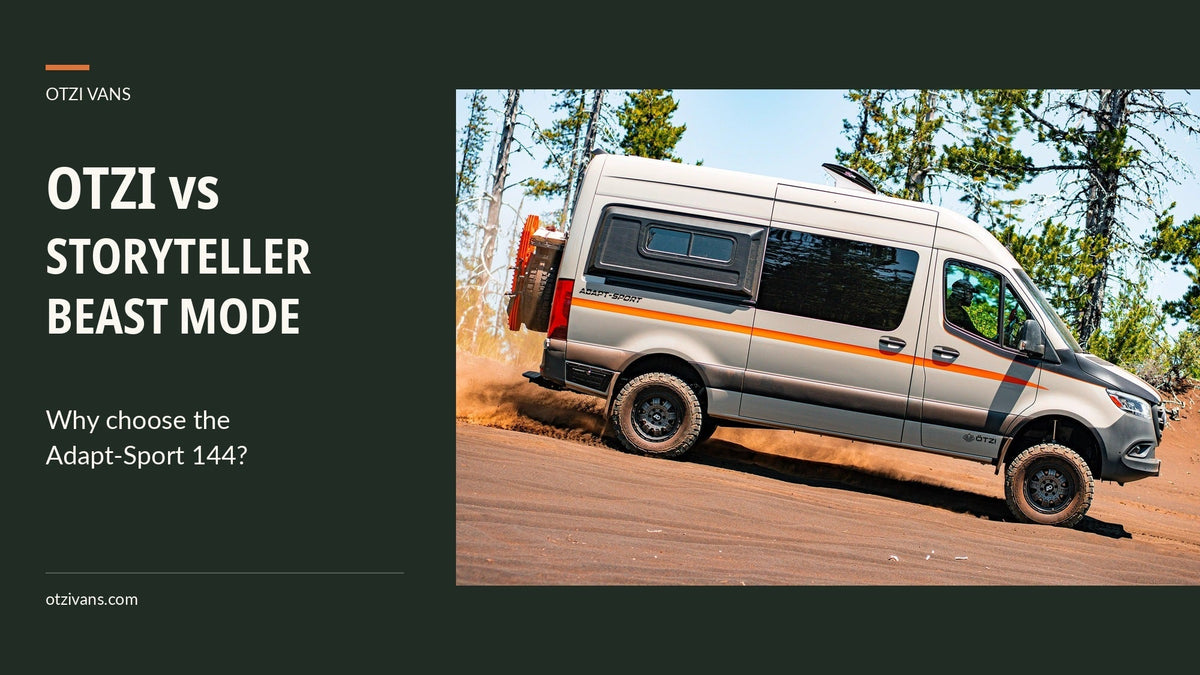 Otzi vs Storyteller Beast MODE: Why choose the Adapt-Sport 144? Original Otzi van photograph on a forest trail.