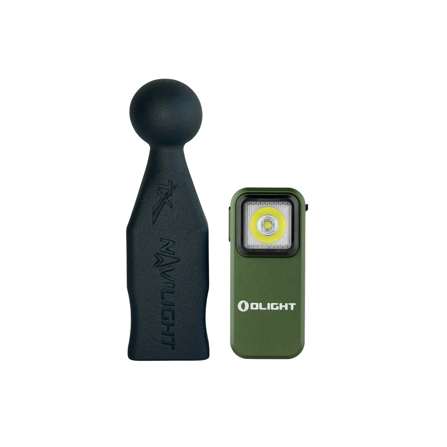 Compact green LED flashlight with protective black rubber cover