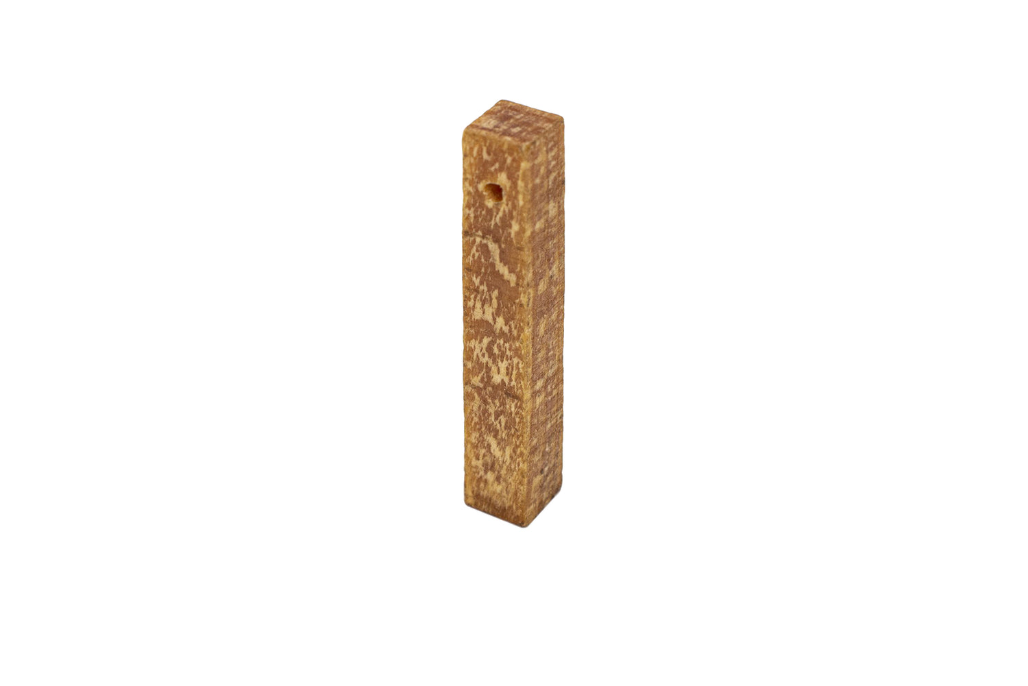 Rectangular brown Himalayan dog chew with a small hole on one end