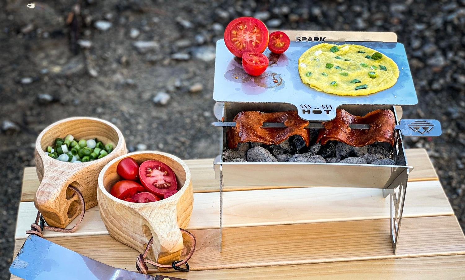 Vegan Candied Smoked Bacon with Plant-Based Egg Scramble