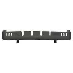 Black plastic rifle dust cover with vented cutouts and molded logos